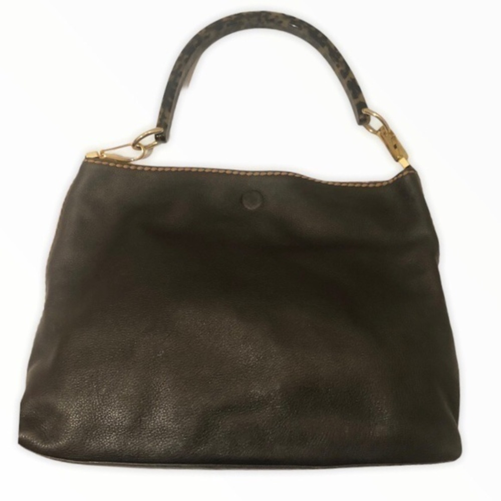 Plinio Visona brown leather bag made in Italy